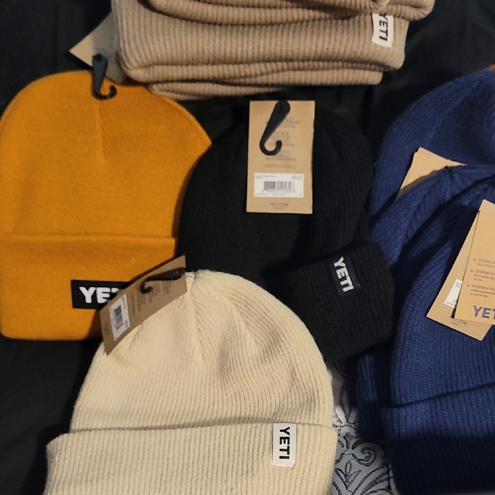 YETI Beanie Collection in Orange, Black, Cream, and Blue